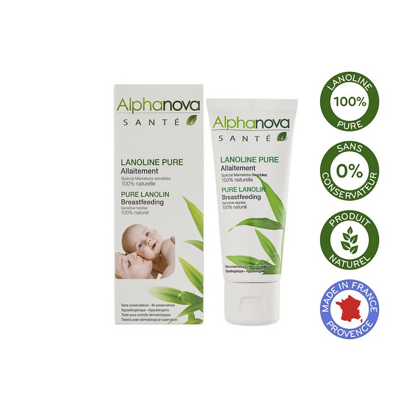 ALPHANOVA SANTE 100% naturaalne lanoliin rinnanibude leevendamiseks ja kaitsmiseks imetamise ajal, 40 ml ASLAN