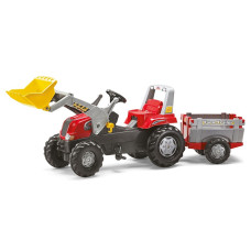 ROLLY TOYS haagisega traktor pedaalidega Rolly Junior RT 811397 punane