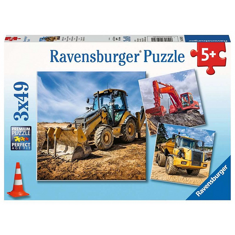 Ravensburger pusle 3x49 Digger at work R 05032