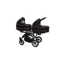 Kaksikute vanker-jalutuskäru BABYACTIVE TWINNI PREMIUM  BLACK, 07 must raam