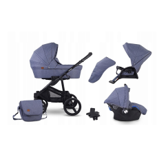 LONEX SOFT Vanker-jalutuskäru 3in1, 02 Blue