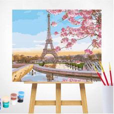 TSVETNOY  Joonistus komplekt (Nummedratud juhisega) 40x50сm Paris in Blossom, MG2133e