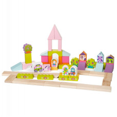 CUBIKA puidust klotside komplekt Town for girls, 13906