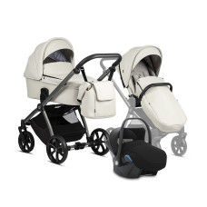 TUTIS MIO Leather vanker-jalutuskäru 3in1, 057 Light Grey