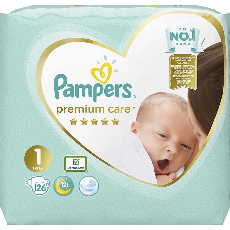 Pampers Premium Care S1 mähkmed 2-5kg, 26tk.