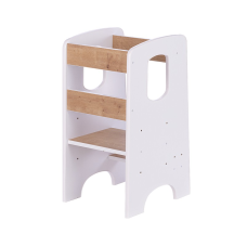 DREWEX Wooden kitchen step for children WHITE-OAK