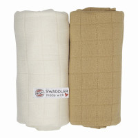 Lodger Swaddler Solid puuvillane mähkimislina 120x120сm 2tk., Ivory/Honey SW 1081