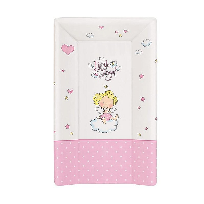 CEBABABY mähkimisalus pehme , kolme kõrgema äärega 50x80сm LITTLE ANGEL WHITE PINK