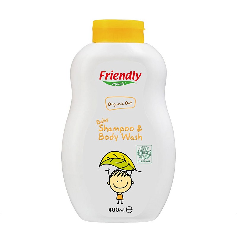 FRIENDLY ORGANIC seebivaba orgaaniline 2in1 juuste- ja kehapesuvahend rahustava kaeraekstraktiga 400 ml FR1758