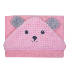 DUET BABY ANIMALS kapuutsiga vannilina 100x100см 322 roosa Bear