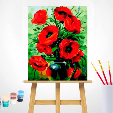 TSVETNOY  Joonistus komplekt (Nummedratud juhisega) 40x50сm Poppies Bouquet, MG2142e