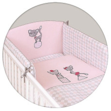 CEBABABY voodipesu komplekt 3 eset  135x100сm tikandiga  135х100см LUX CATS PINK