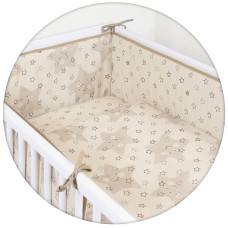 Voodipesu komplekt 3-osaline CEBABABY 135x100cm LUX STARS BEIGE