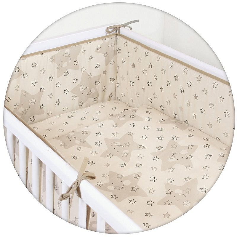 Voodipesu komplekt 3-osaline CEBABABY 135x100cm LUX STARS BEIGE