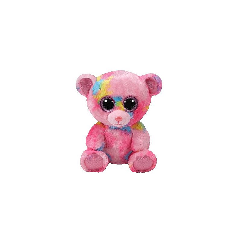 TY Beanie Boos Pehme mänguasi PINK MULTICOLORED BEAR FRANKY 15.5сm, TY36899