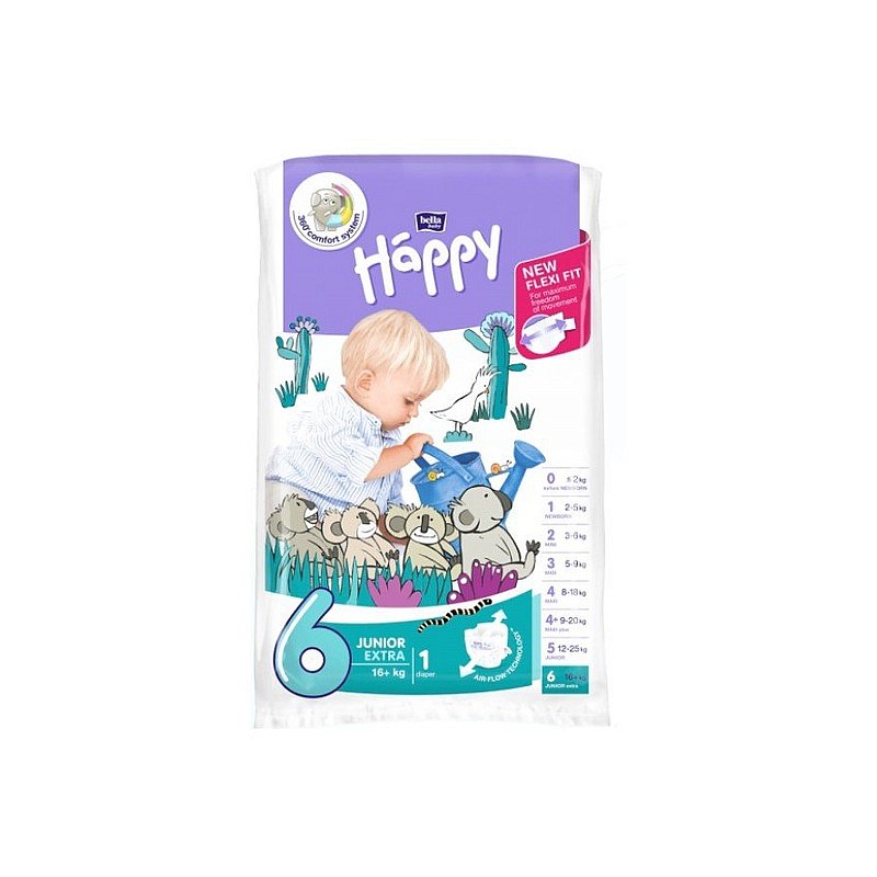 HAPPY Junior Extra mähkmed suurus 6, 16+kg. 1tk