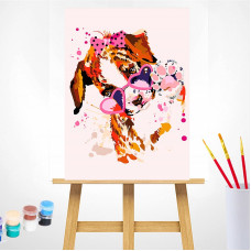 TSVETNOY Набор для рисования по номерам 30x40см Puppy with Pink Glasses, ME1117e