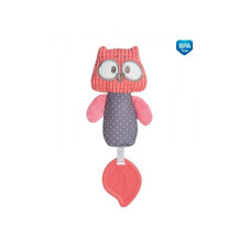 CANPOL BABIES PASTEL FRIENDS Игрушка с пищалкой OWL 0м+, 68/068 coral