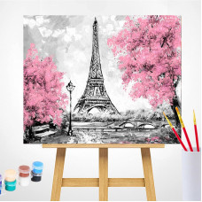 TSVETNOY Joonistus komplekt (Nummedratud juhisega)  40x50сm Eiffel Tower in Bloom, MG2166e