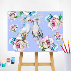 TSVETNOY Набор для рисования по номерам 30x40см Birds love, ME1122e