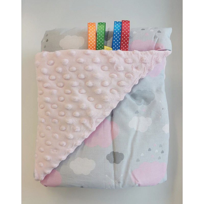 Pleed ANKRAS MINKY CLOUDS 75x100cm grey-pink