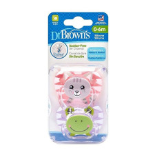 DR.BROWNS silikoonist lutt 0-6m, PreVent CAT&FROG 2tk. roosa/roheline LÕPUMÜÜK