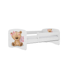 KOCOT KIDS võrevoodi + madrats komplektis BABYDREAMS white Teddybear flowers 140x70cm