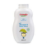 FRIENDLY ORGANIC seebivaba orgaaniline ja lõhnatu juuste- ja kehapesuvahend beebidele 400 ml FR1604