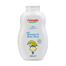 FRIENDLY ORGANIC seebivaba orgaaniline ja lõhnatu juuste- ja kehapesuvahend beebidele 400 ml FR1604