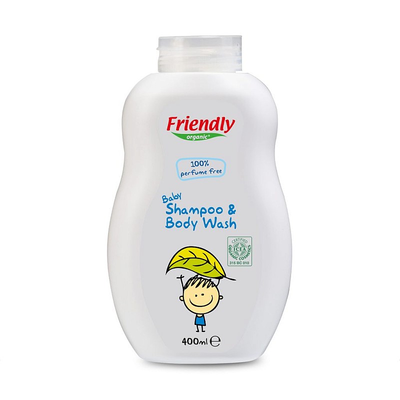 FRIENDLY ORGANIC seebivaba orgaaniline ja lõhnatu juuste- ja kehapesuvahend beebidele 400 ml FR1604