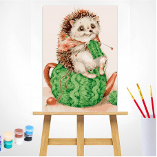 TSVETNOY Joonistus komplekt (Nummedratud juhisega) 20x30сm Hedgehog is cozy, MC1076e