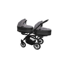 Kaksikute vanker-jalutuskäru BABYACTIVE TWINNI PREMIUM SILVER, 09 must raam