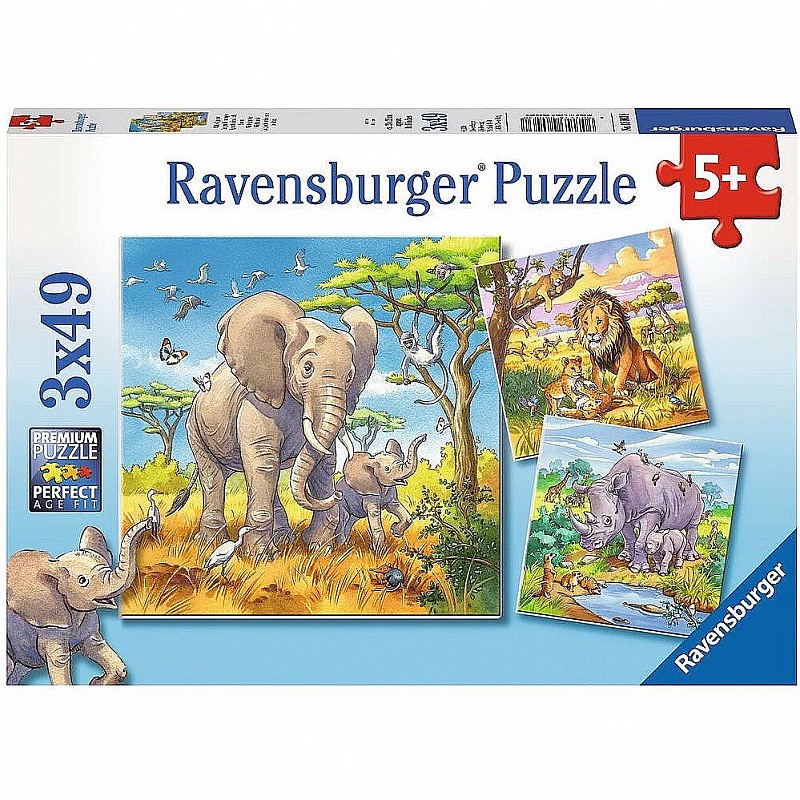 Ravensburger pusle 3x49 Wild Animals R 08003