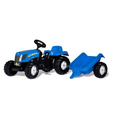 ROLLY TOYS haagisega traktor pedaalidega Rolly Kid New Holland Agriculture 013074 sinine