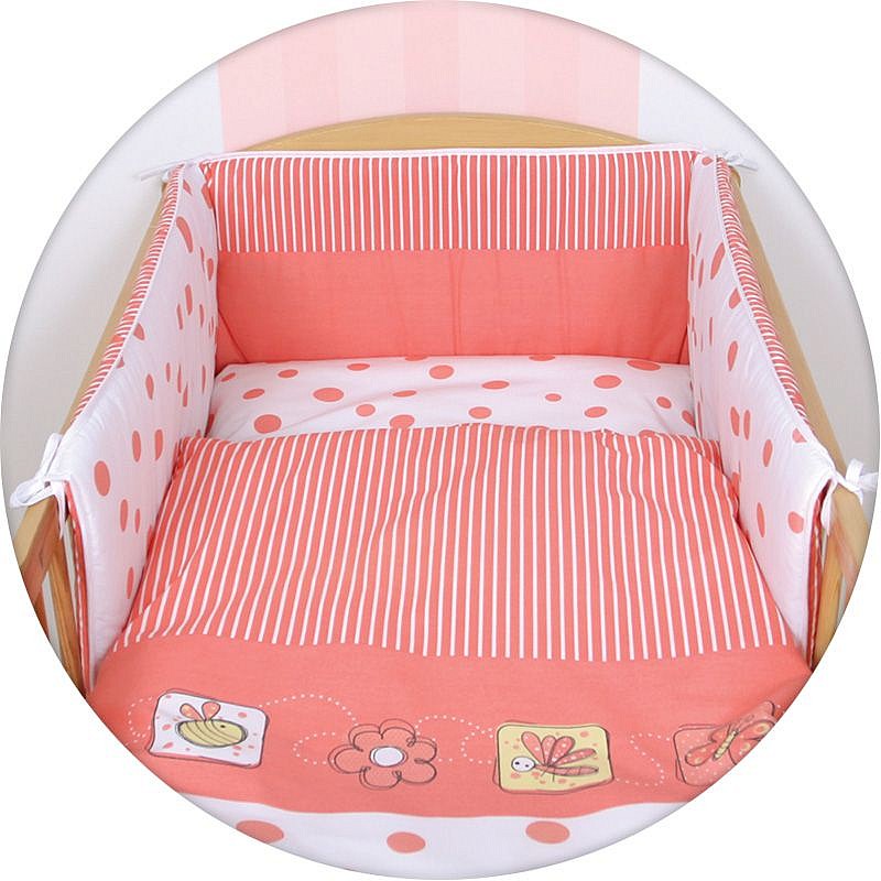 Voodipesu komplekt 3-osaline CEBABABY135x100cm PEAS CORAL