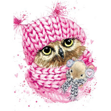 TSVETNOY diamond mosaiik 40x50cm Winter Owl, LG208e