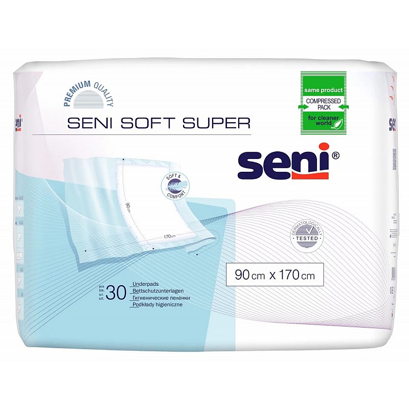 SENI SOFT SUPER hügieenilised mähkmed 90x170сm, 30tk. tiibadega