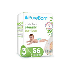 PUREBORN Orgaanilised mähkmed bambusest  suurus-3, 5.5-8 kg 56 tk.