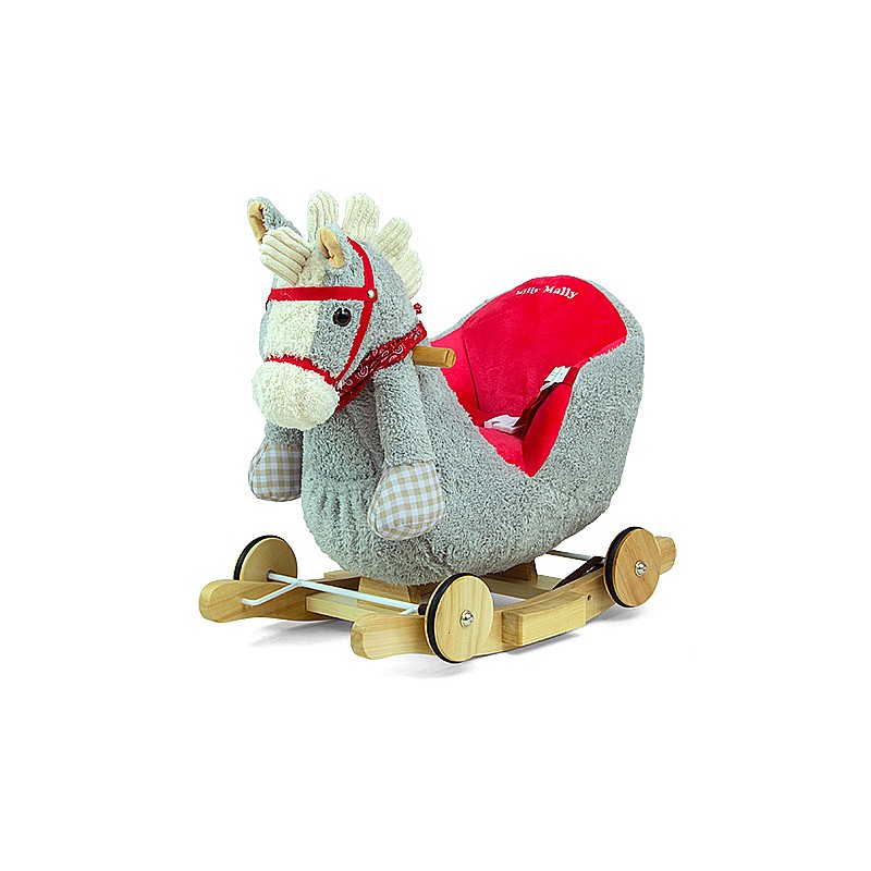 MILLY MALLY POLLY Laste kiiktool ratastega GREY/RED HORSES