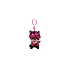 TY Flippables Мягкая игрушка - брелок JEWEL SEQUIN PINK FOX 8см, TY35303