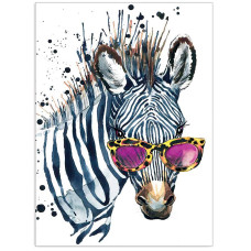 TSVETNOY diamond mosaiik 30x40cm Zebra with Glasses, LE112e