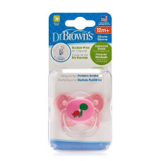 DR.BROWNS silikoonist lutt 12m+, PreVent Butterfly roosa LÕPUMÜÜK