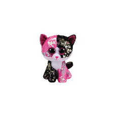 TY Flippables Мягкая игрушка MALIBU PINK BLACK SEQUIN CAT 24см, TY3430