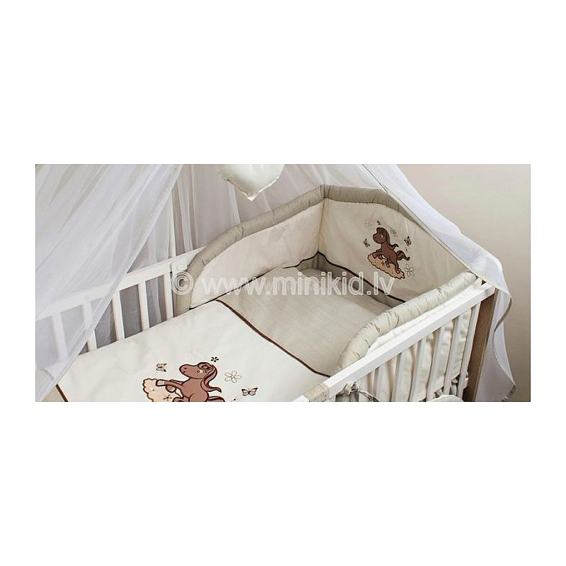 ANKRAS  бортик для кроватки "Little horse" 180см - beige