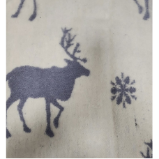 URGA ECO villane pleed 140x100сm DEER WITH SNOWFLAKES valge-hall LÕPUMÜÜK