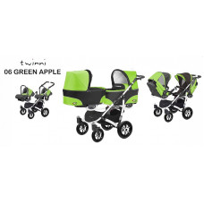 Kaksikute vanker-jalutuskäru BABYACTIVE TWINNI CLASSIC  3in1, 06/01 Green Apple