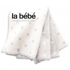 LA BEBE детское шерстяное одеяло/плед 70x100cm - Cosy Grey Dots, Art.113477