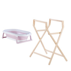 TO-MA Kokkupandav vann + Vannijalad BATH&CARE, pink/beech