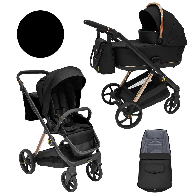 Baby Fashion GINO 2.0 Universal stroller 2in1, Black