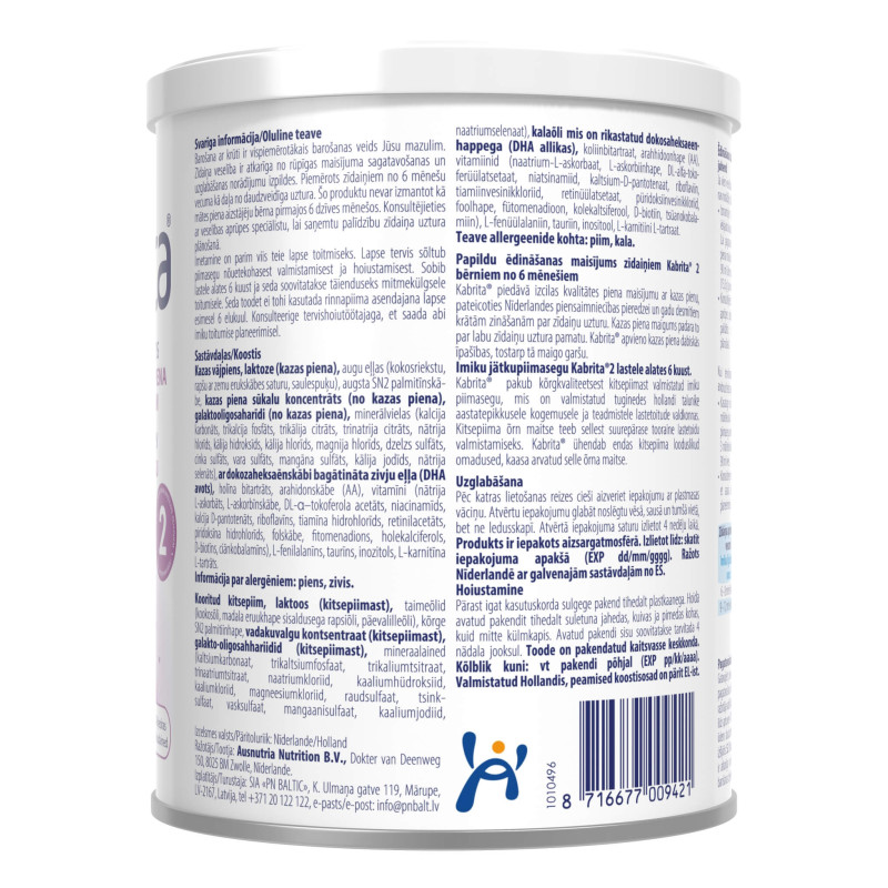 KABRITA 1 GOLD Kitsepiimasegu 0-6k., 400g EU Baltics LV + EST